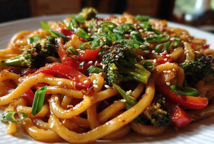 Chili Garlic Udon Stir Fry
