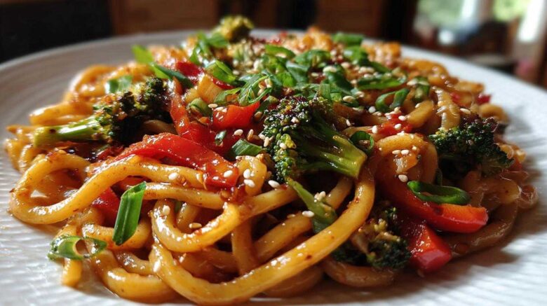 Chili Garlic Udon Stir Fry