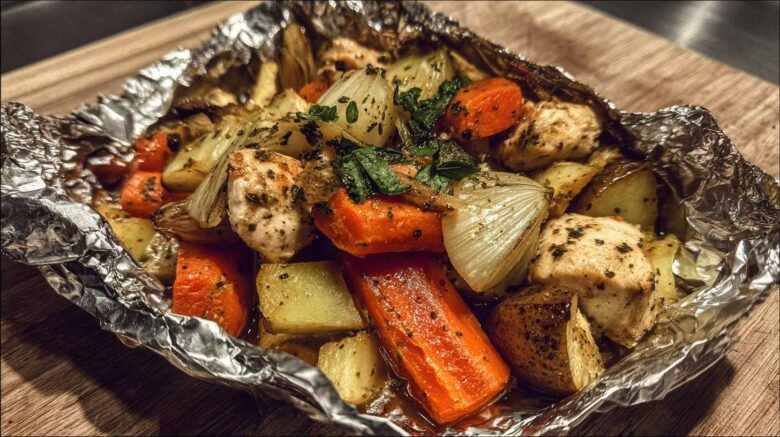 Foil Pack Chicken and Veggie Dinner