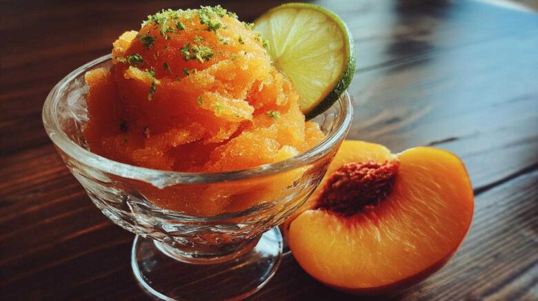 Frozen Peach Margarita Sorbet
