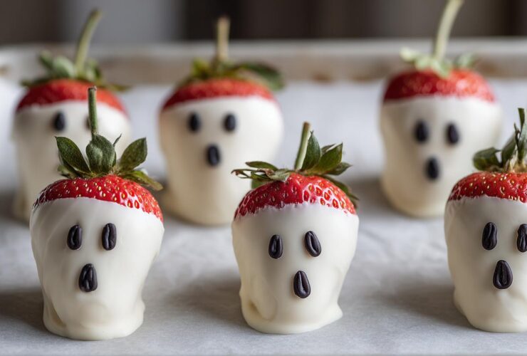 Ghostly White Chocolate Strawberries