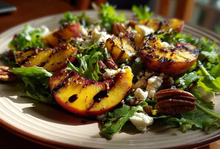 Grilled Peach Salad with Feta