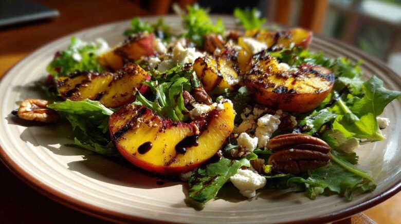 Grilled Peach Salad with Feta