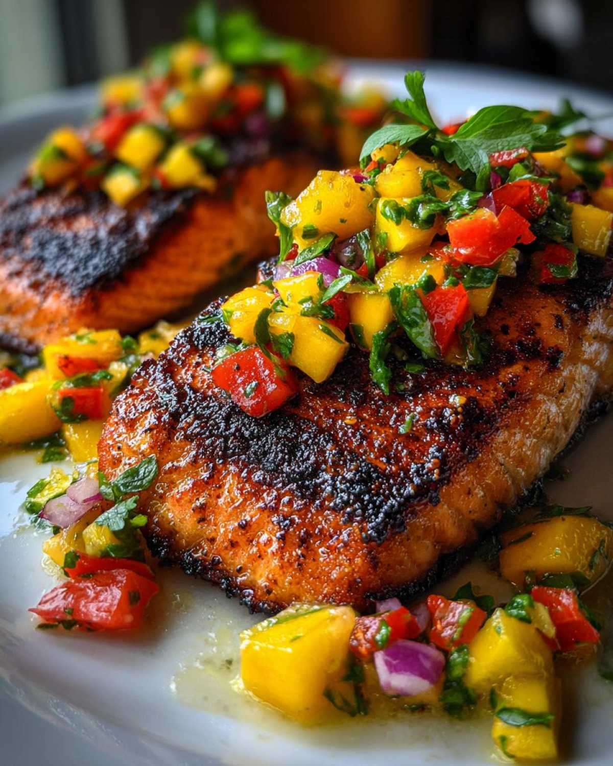 Grilled Salmon with Mango Salsa - detail 1