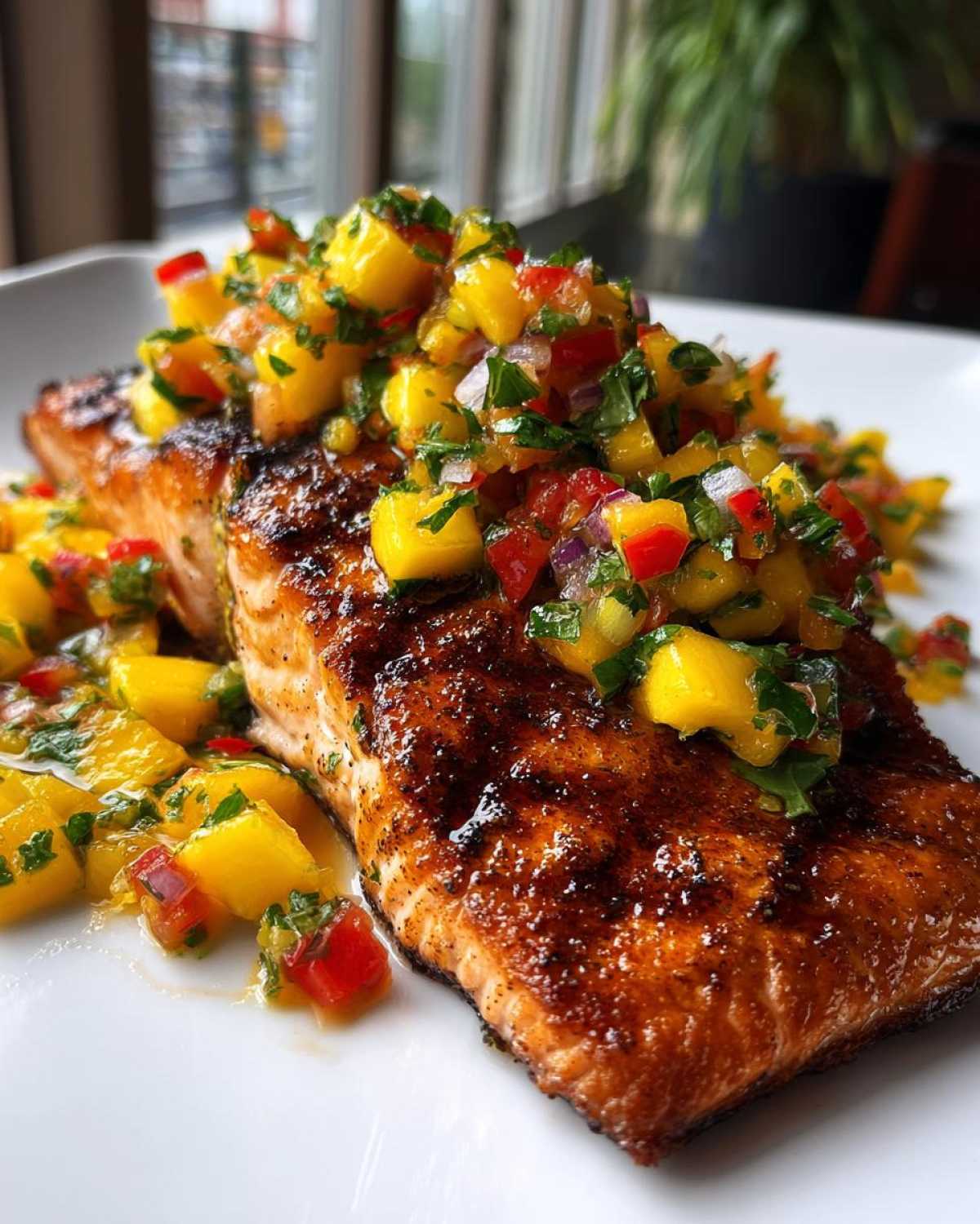 Grilled Salmon with Mango Salsa - detail 2