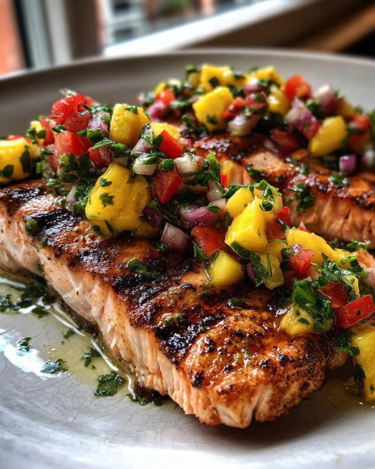 Grilled Salmon with Mango Salsa - detail 3