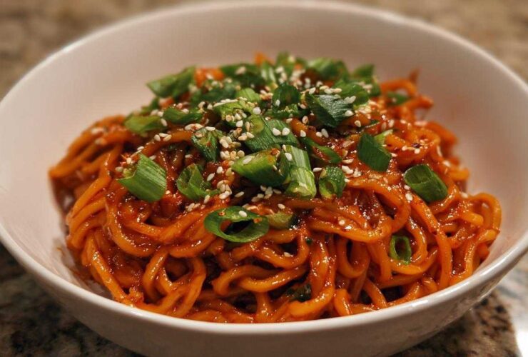 Hot and Spicy Korean Gochujang Noodles