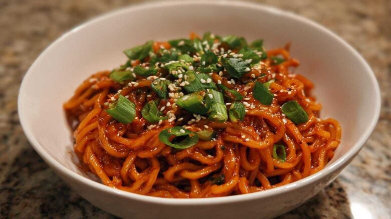 Hot and Spicy Korean Gochujang Noodles