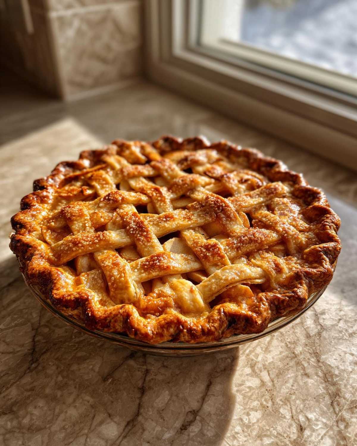 Lattice Pie Crust with Apple Filling - detail 1