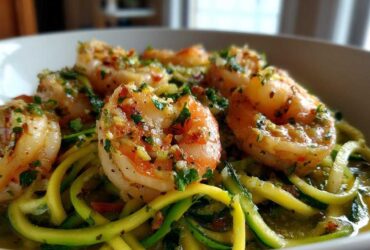Lemon Garlic Shrimp Zoodles