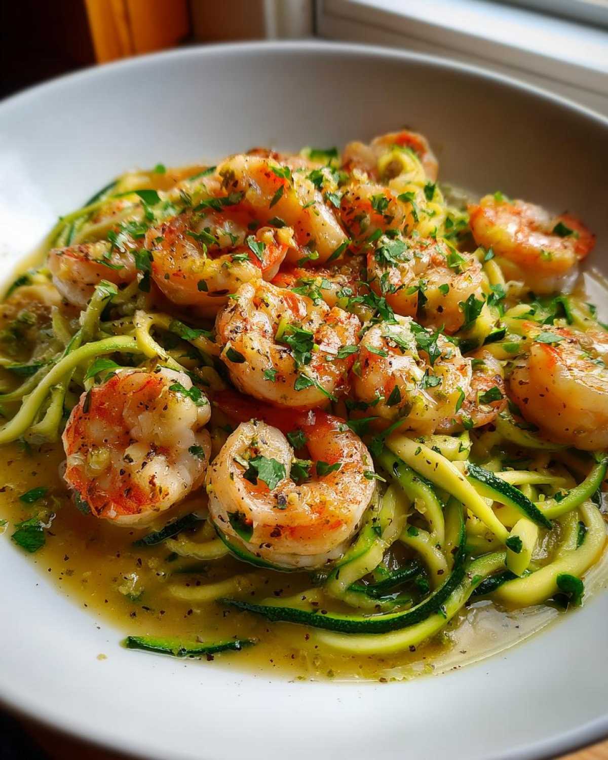Lemon Garlic Shrimp Zoodles - detail 4