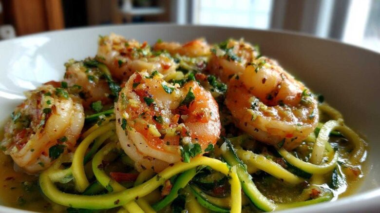 Lemon Garlic Shrimp Zoodles