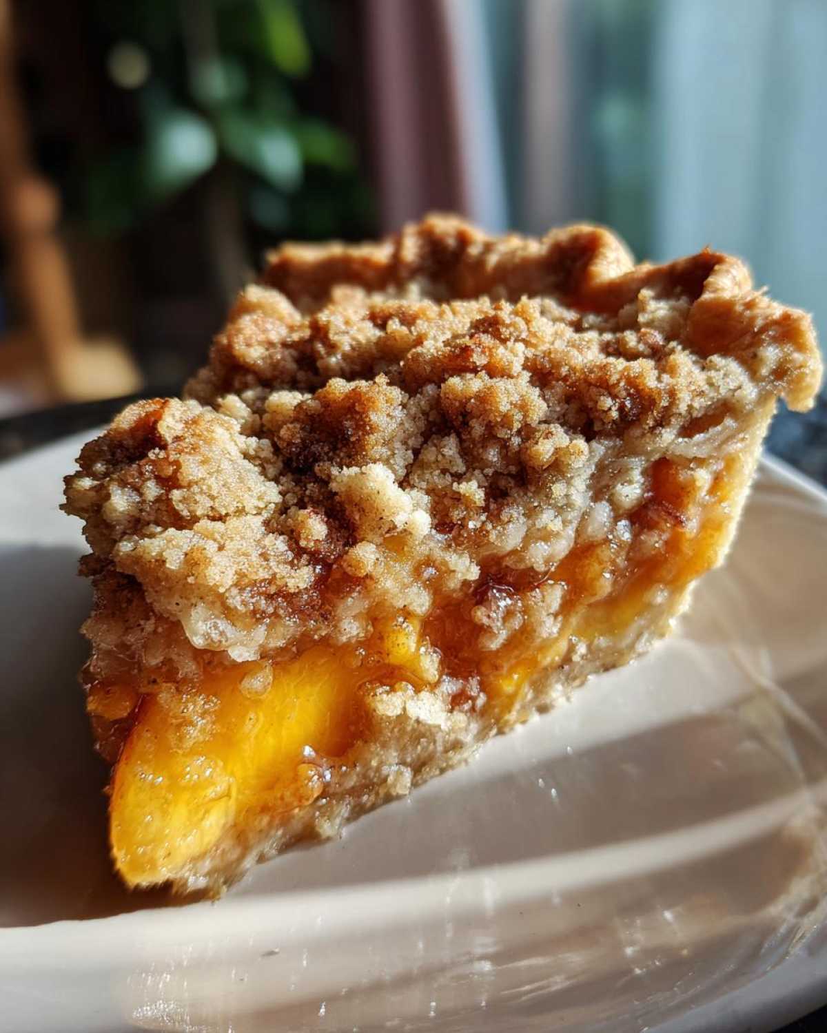 Peach Pie with Crumb Topping - detail 2