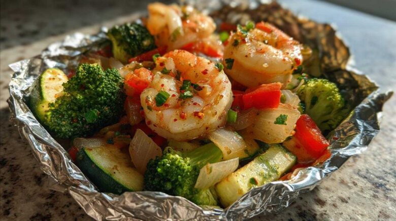 Shrimp and Veggie Foil Packets
