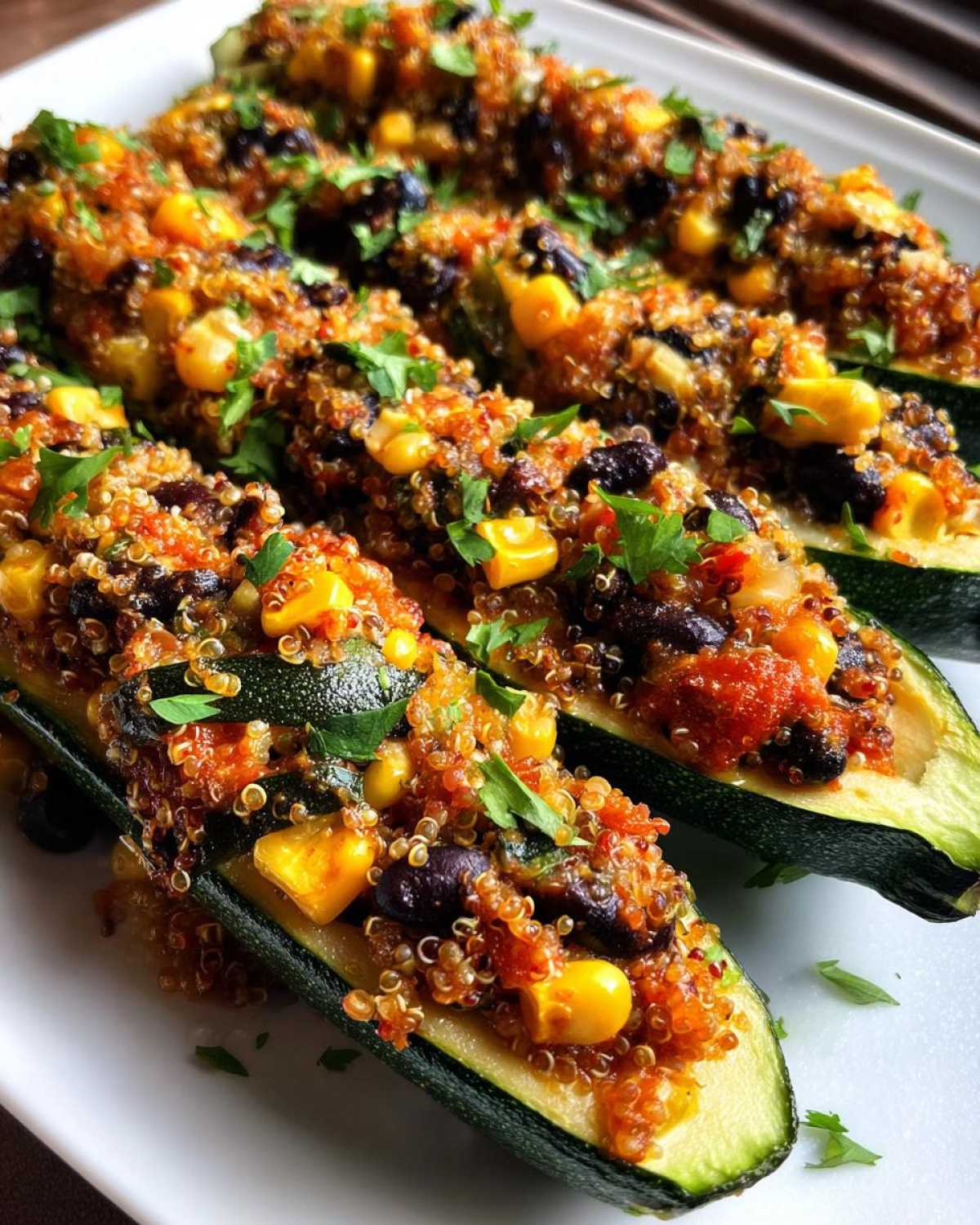 Stuffed Zucchini Boats with Quinoa - detail 4