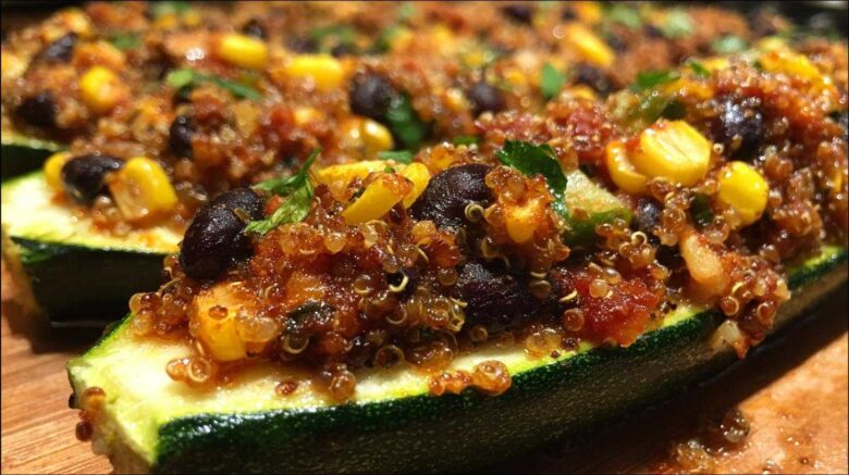 Stuffed Zucchini Boats with Quinoa