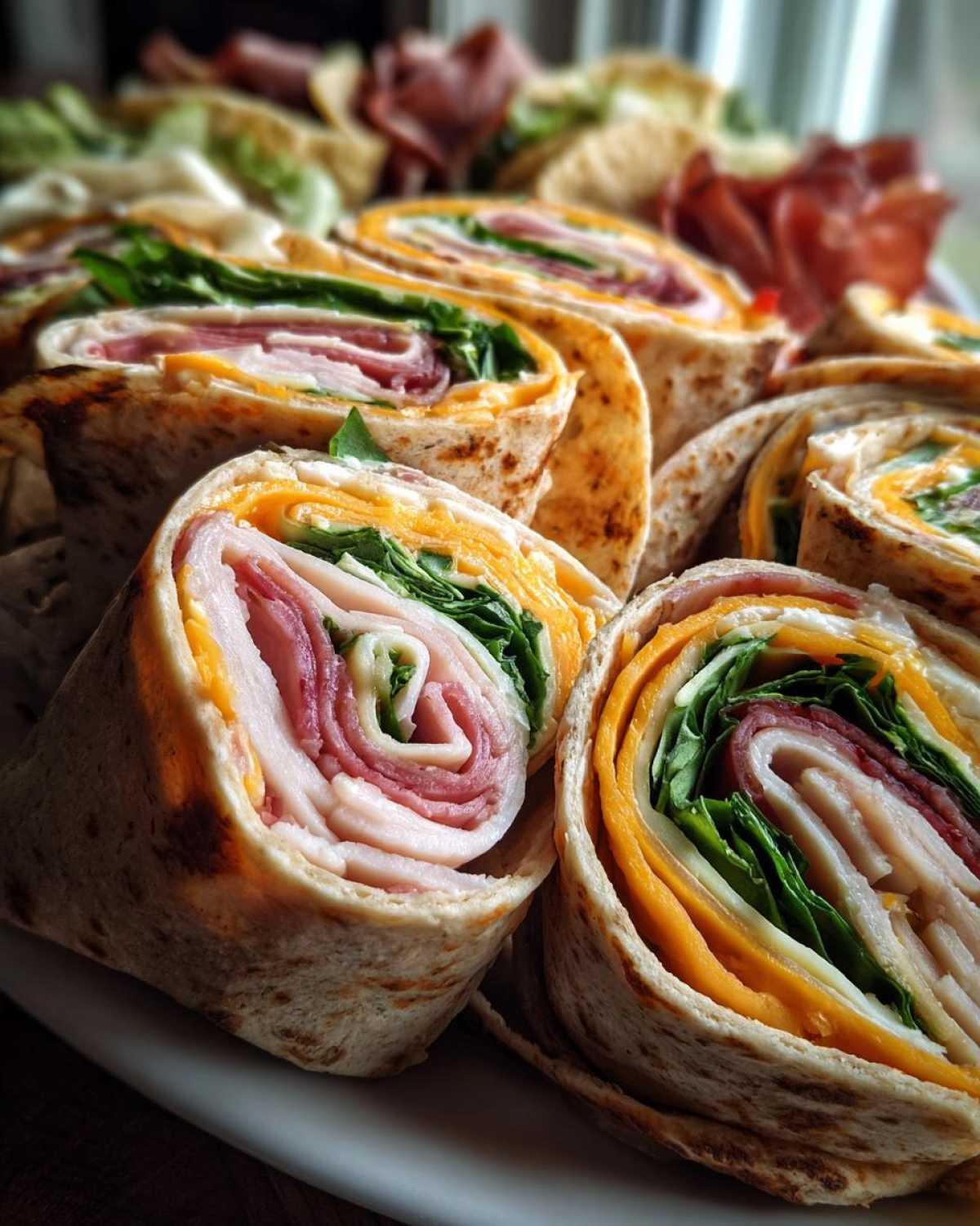 Turkey and Cheese Pinwheel Wraps - detail 2