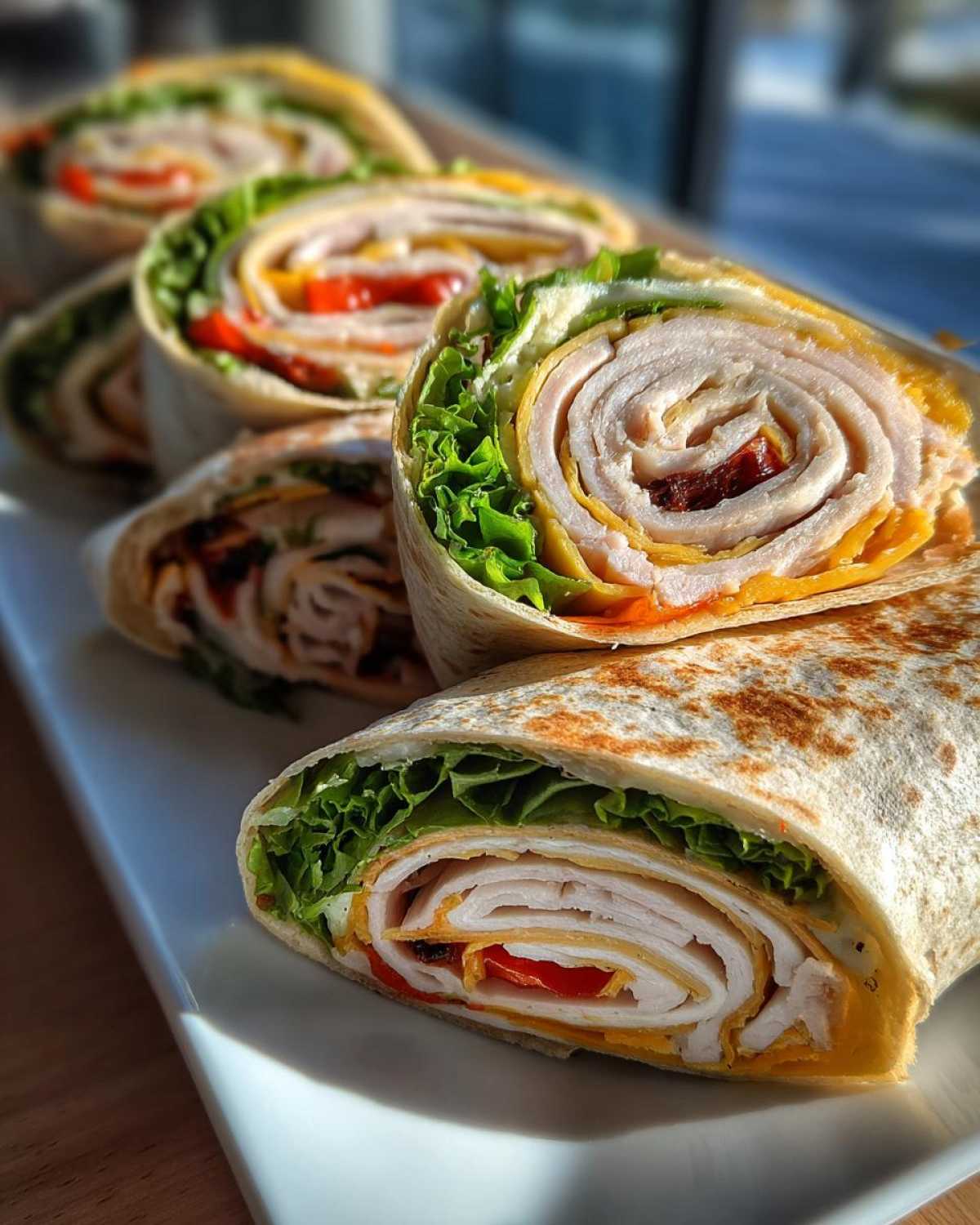 Turkey and Cheese Pinwheel Wraps - detail 4