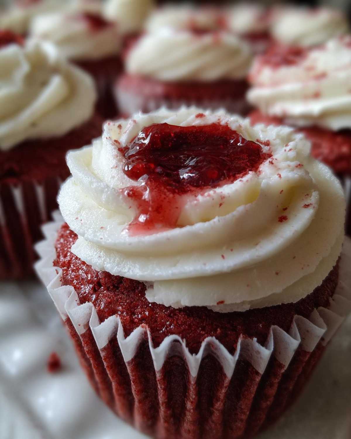 Vampire Bite Red Velvet Cupcakes - detail 2