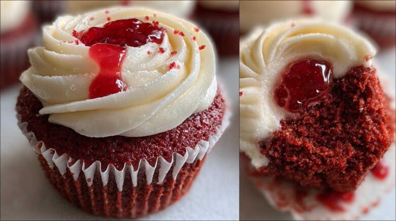 Vampire Bite Red Velvet Cupcakes