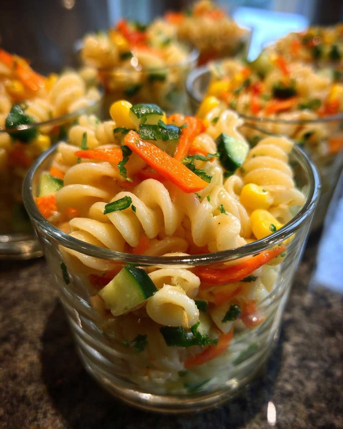 Veggie Pasta Salad Cups - detail 3
