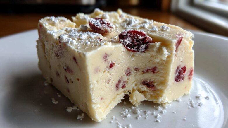 White Chocolate Cranberry Fudge