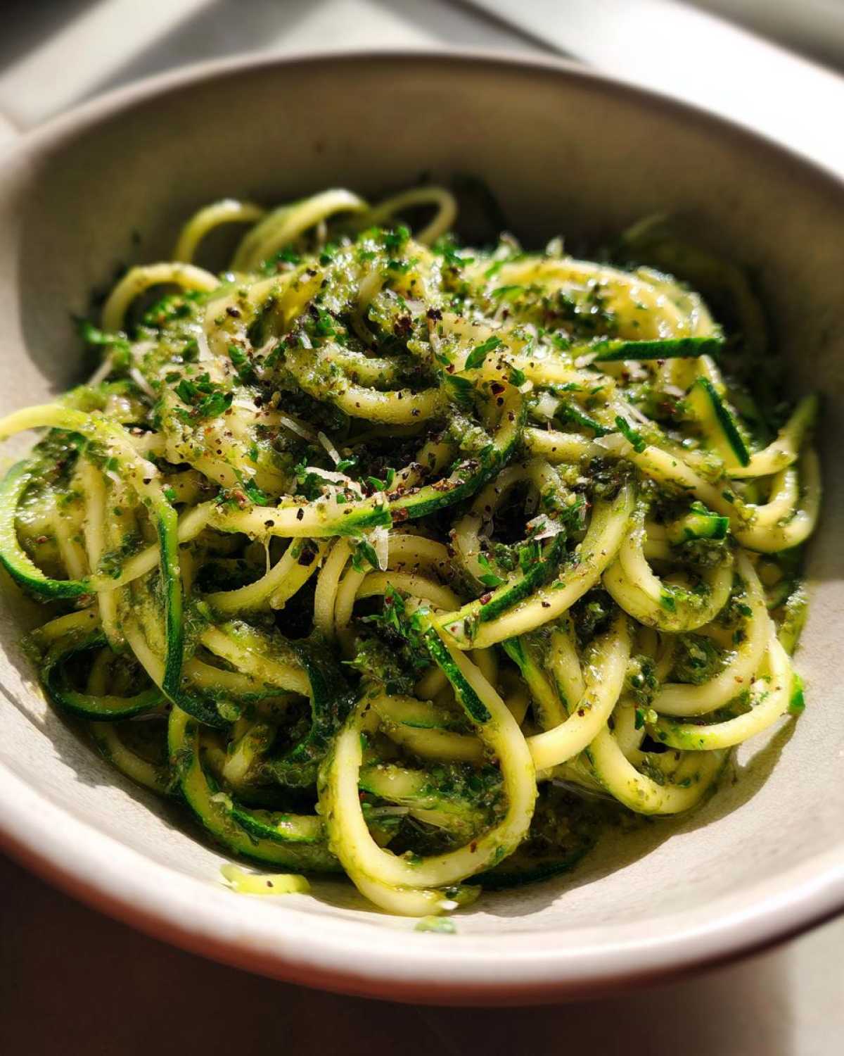 Zucchini Noodle Pasta with Pesto - detail 4
