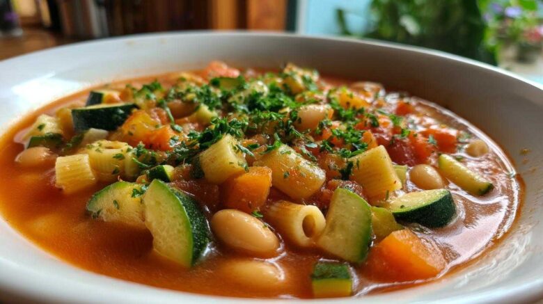 20-Minute Minestrone Soup (Vegetarian Delight)