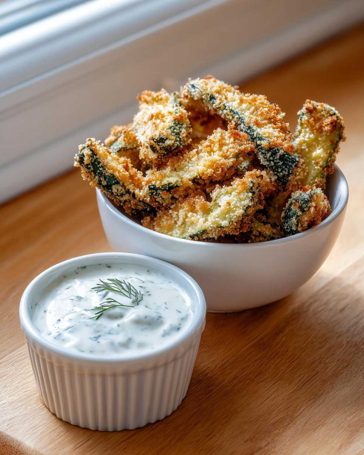 Baked Zucchini Fries with Tangy Yogurt Dip - detail 1