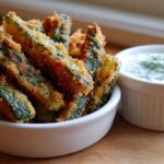 Baked Zucchini Fries with Tangy Yogurt Dip