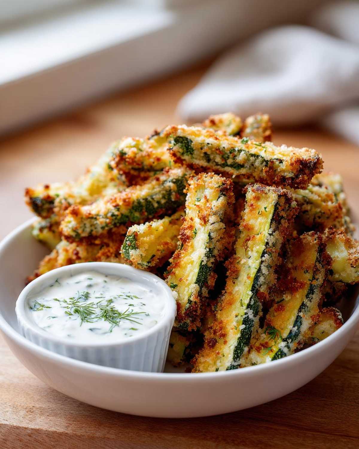Baked Zucchini Fries with Tangy Yogurt Dip - detail 2