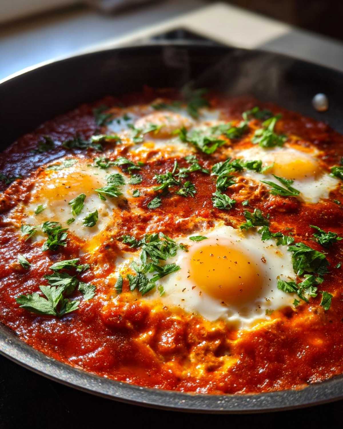 Easy Shakshuka (Eggs in Spiced Tomato Sauce) - detail 2