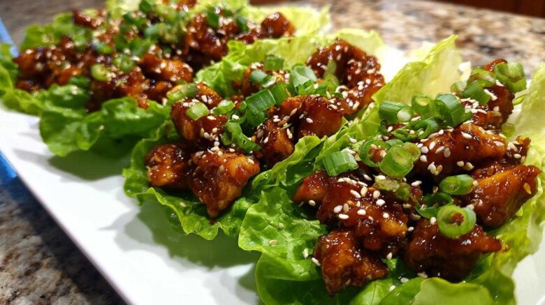 Easy Teriyaki Chicken Lettuce Wraps (Low Carb!)
