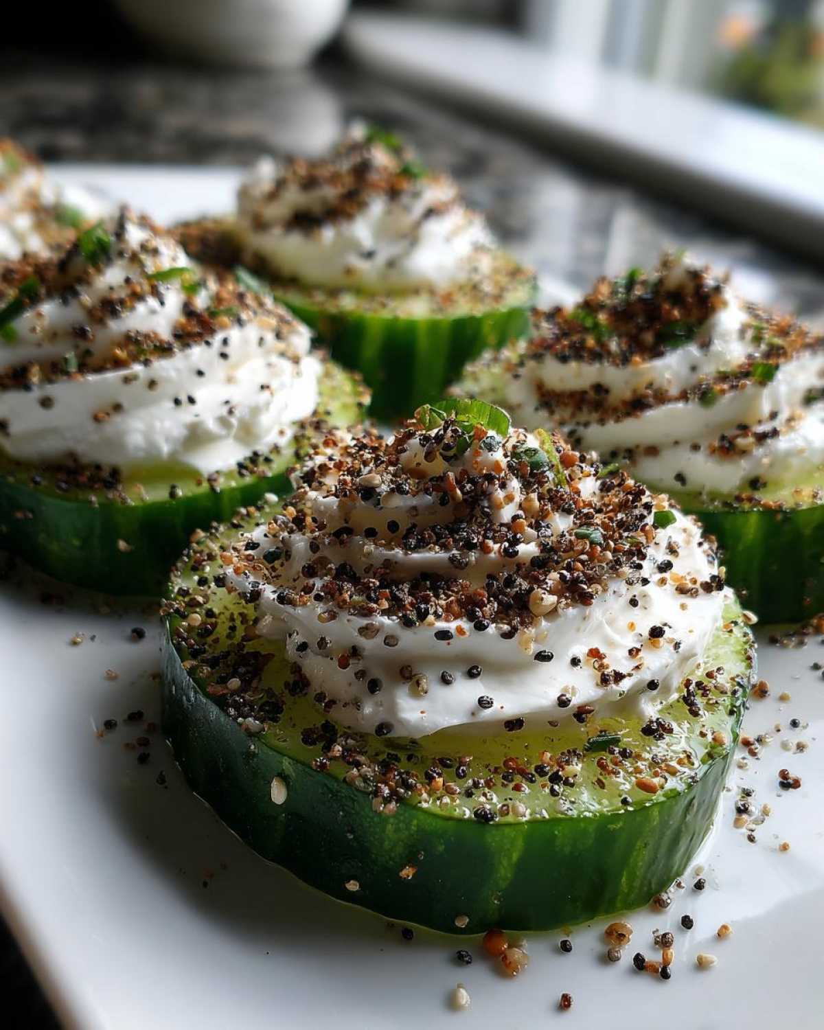 Everything Bagel Cucumber Bites (Low-Carb Appetizer) - detail 1