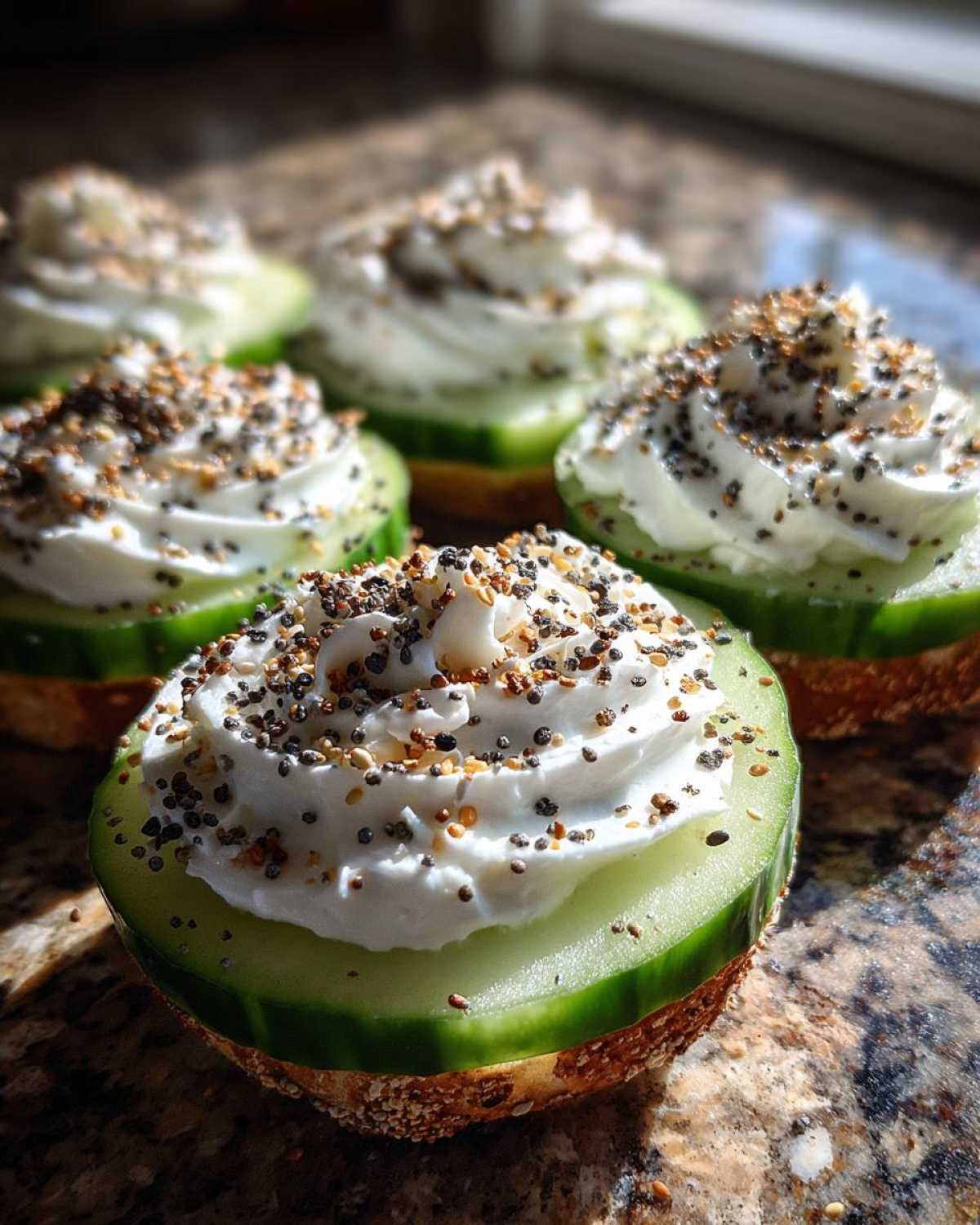 Everything Bagel Cucumber Bites (Low-Carb Appetizer) - detail 2