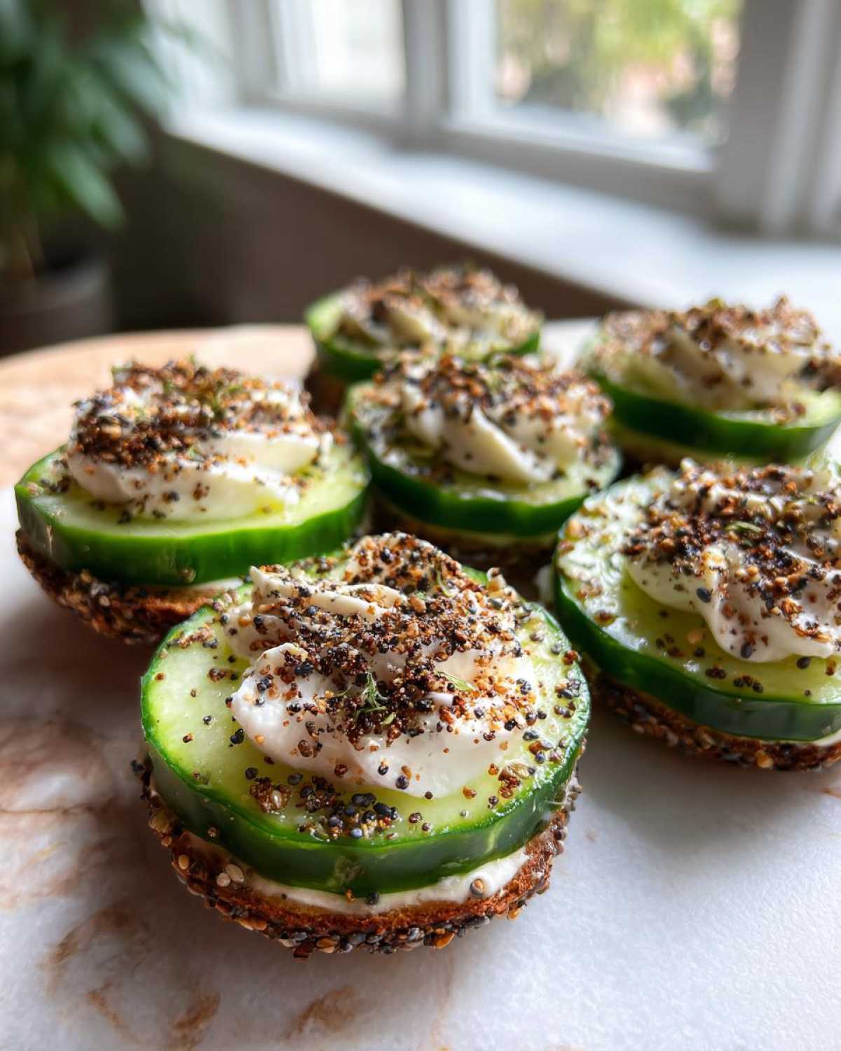 Everything Bagel Cucumber Bites (Low-Carb Appetizer) - detail 3