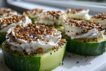Everything Bagel Cucumber Bites (Low-Carb Appetizer)