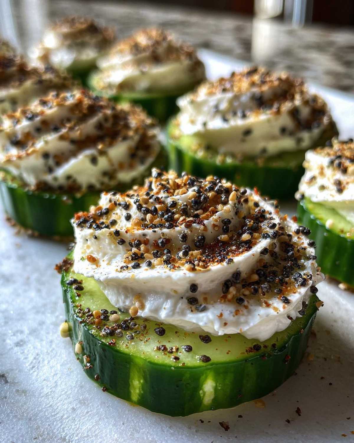Everything Bagel Cucumber Bites (Low-Carb Appetizer) - detail 4