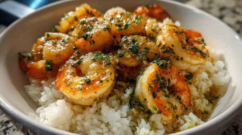 Garlic Butter Shrimp Rice Bowl in 20 Minutes