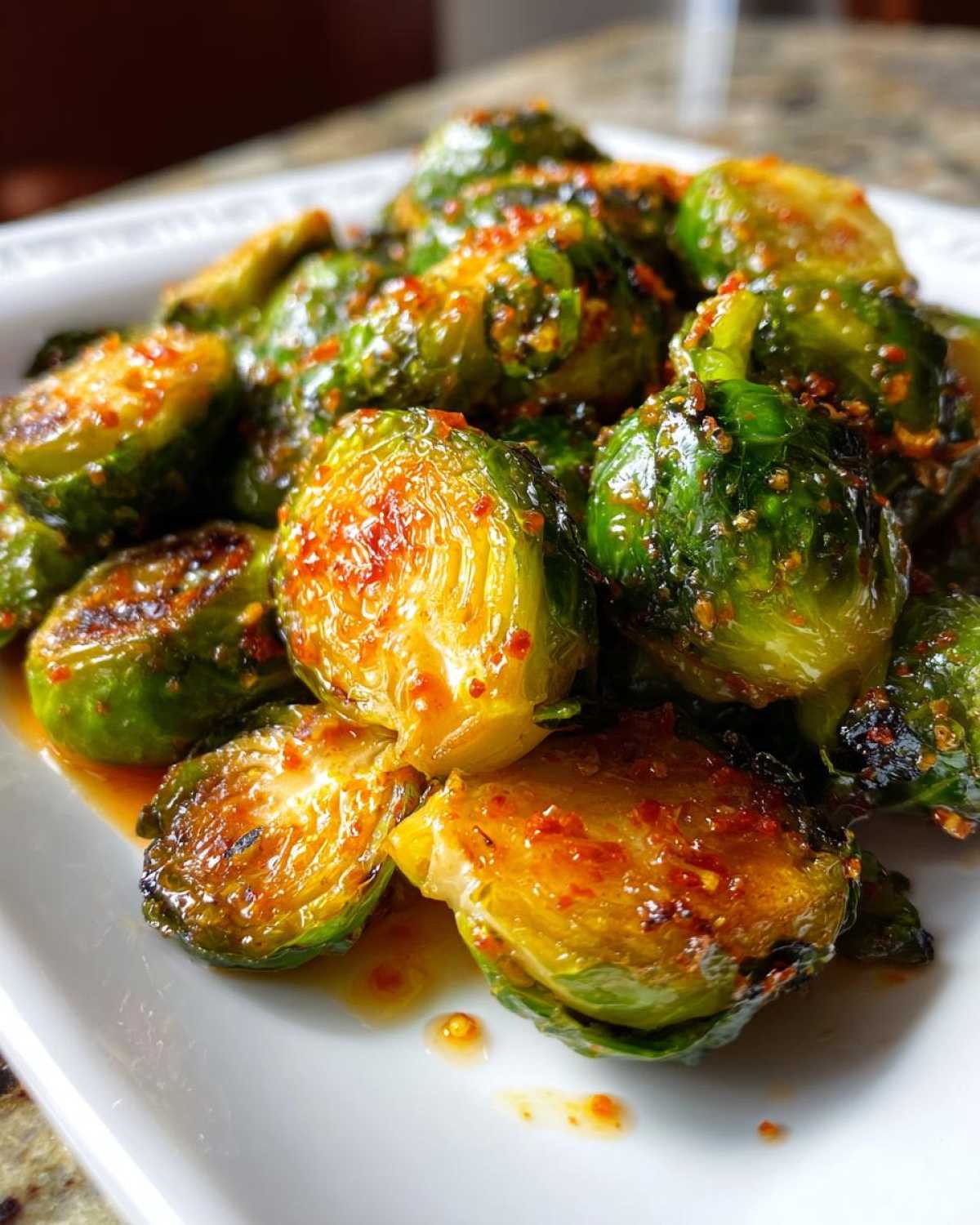 Hot Honey Brussels Sprouts (Addictive Veggie Side) - detail 2