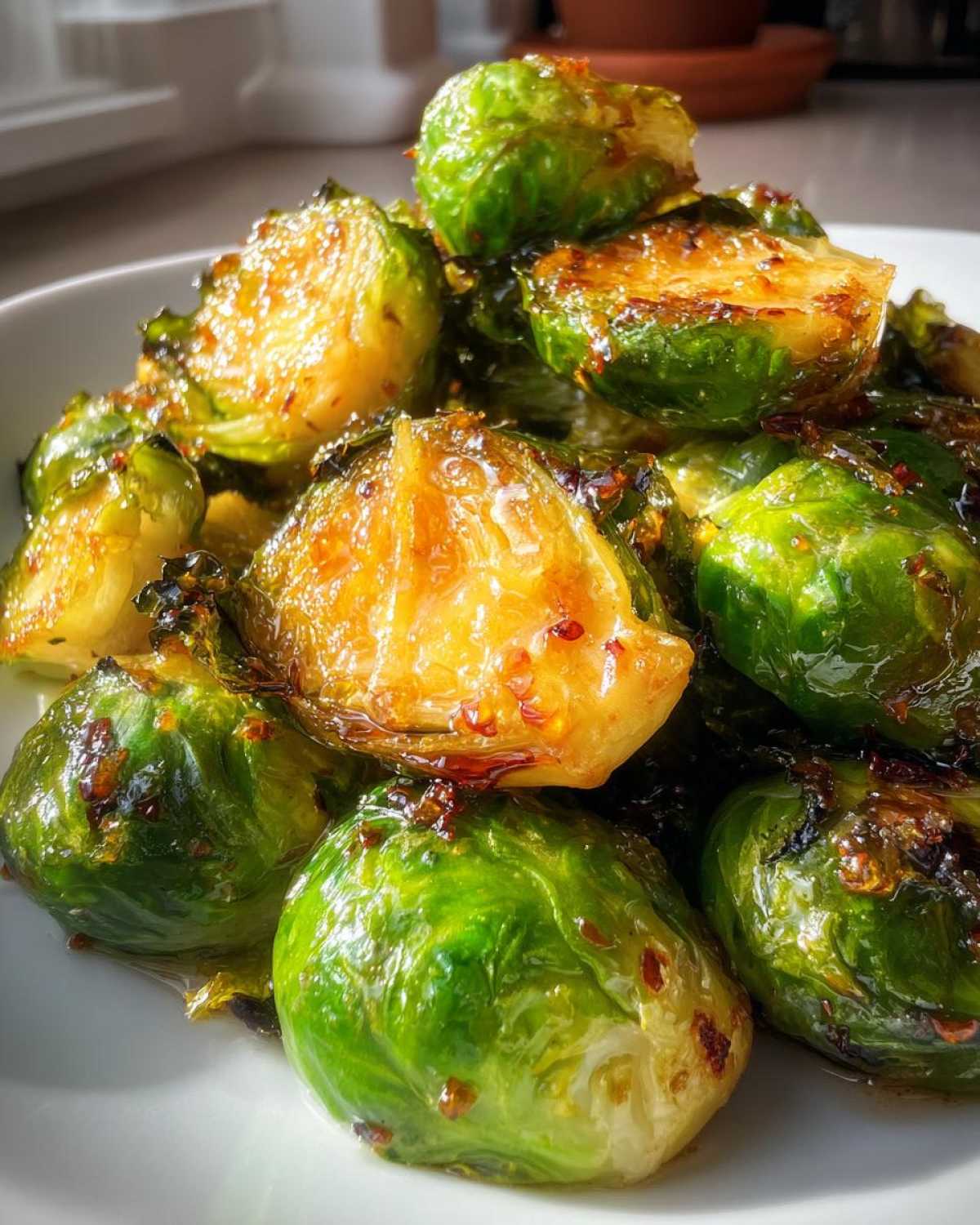 Hot Honey Brussels Sprouts (Addictive Veggie Side) - detail 3