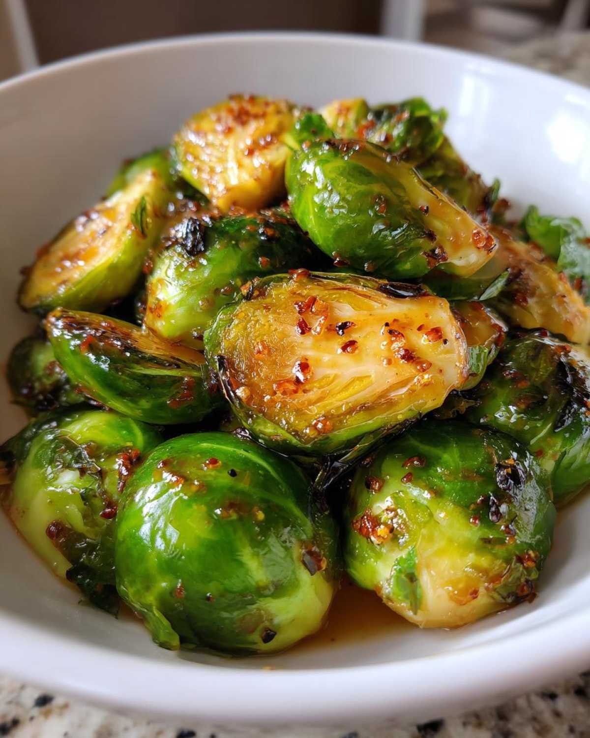 Hot Honey Brussels Sprouts (Addictive Veggie Side) - detail 4