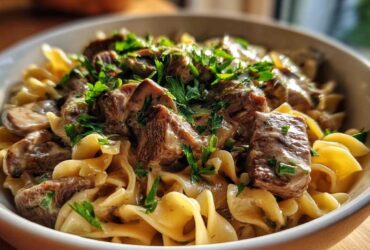 Lighter Beef Stroganoff with Greek Yogurt (Comfort Swap)