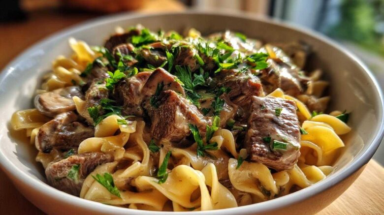 Lighter Beef Stroganoff with Greek Yogurt (Comfort Swap)