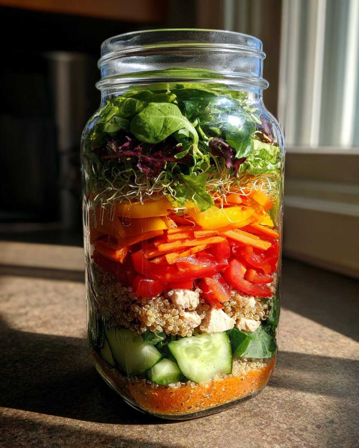 Mason Jar Salad for a Week of Lunches (No Boredom) - detail 3