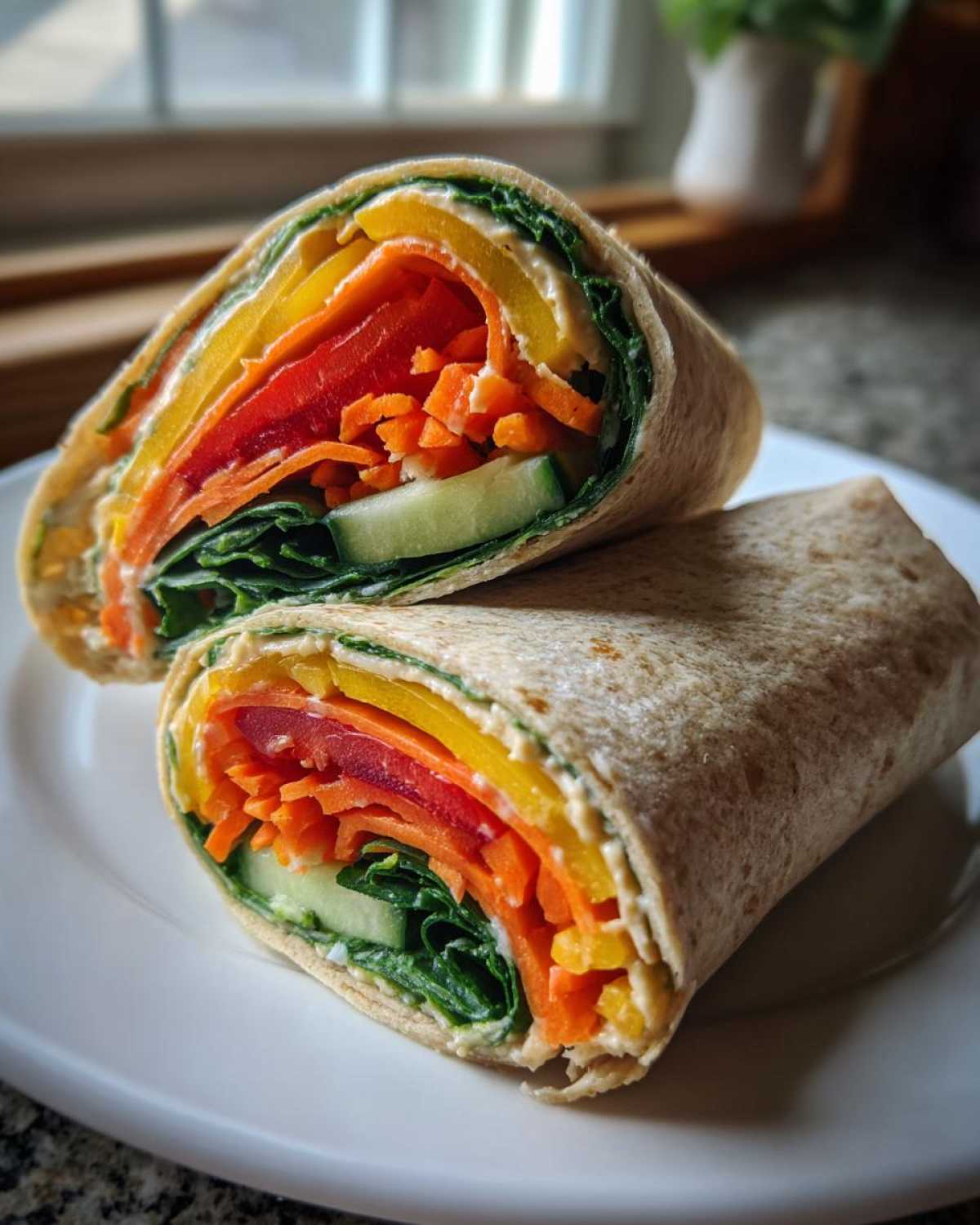 No-Salad Healthy Lunch: Rainbow Veggie Wraps - detail 2