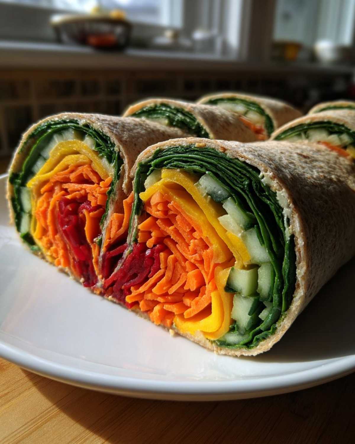 No-Salad Healthy Lunch: Rainbow Veggie Wraps - detail 3