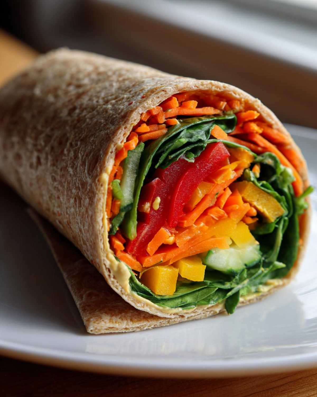 No-Salad Healthy Lunch: Rainbow Veggie Wraps - detail 4