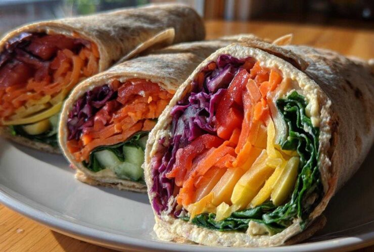 No-Salad Healthy Lunch: Rainbow Veggie Wraps