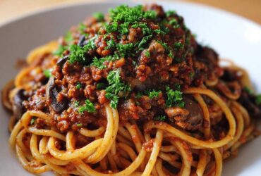 Plant-Based Bolognese with Mushrooms and Walnuts